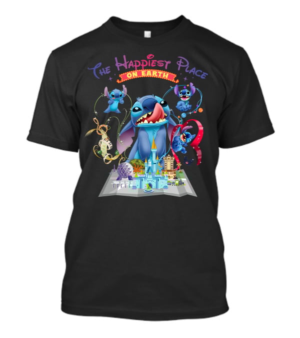 The Happiest Place On Earth Stitch Disney Parks Adventure T-Shirt