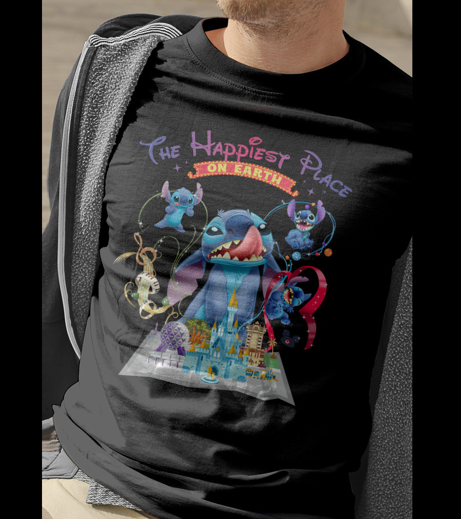 The Happiest Place On Earth Stitch Disney Parks Adventure T-Shirt