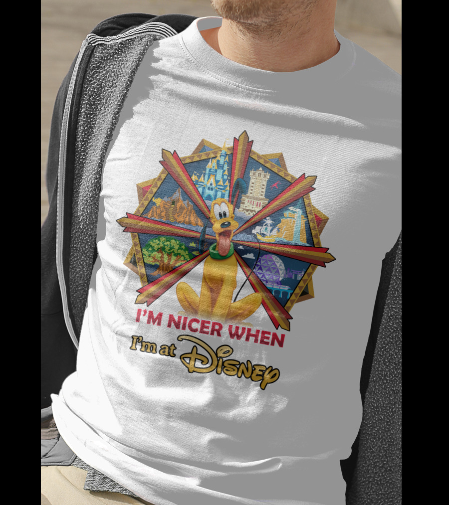 I'm Nicer When I'm At Disney Pluto T-Shirt
