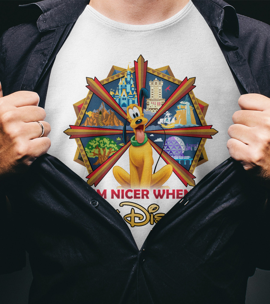I'm Nicer When I'm At Disney Pluto T-Shirt