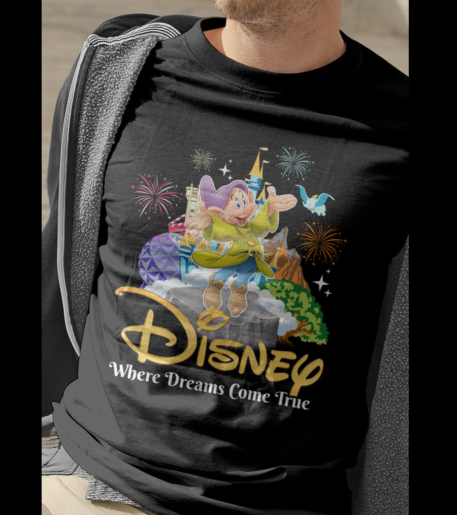 Disney Dopey Where Dreams Come True Fireworks Adventure T-Shirt