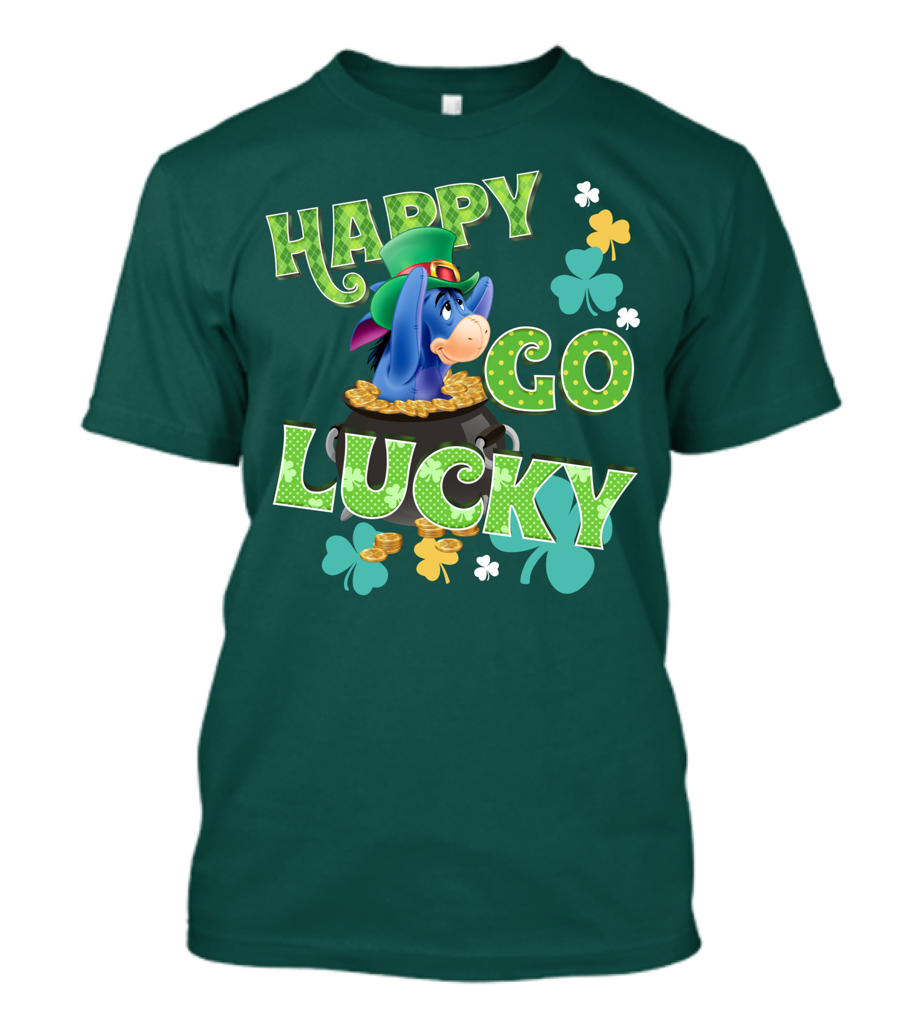 Eeyore Happy Go Lucky St. Patrick's Day Pot Of Gold T-Shirt