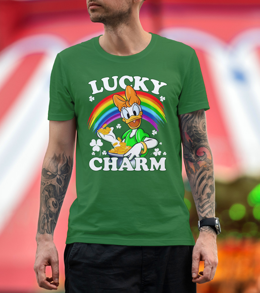 Lucky Charm Daisy Rainbow Gold Coins Shamrocks T-Shirt