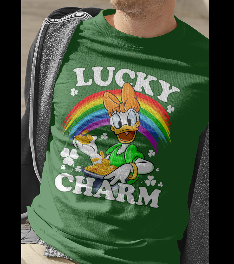 Lucky Charm Daisy Rainbow Gold Coins Shamrocks T-Shirt