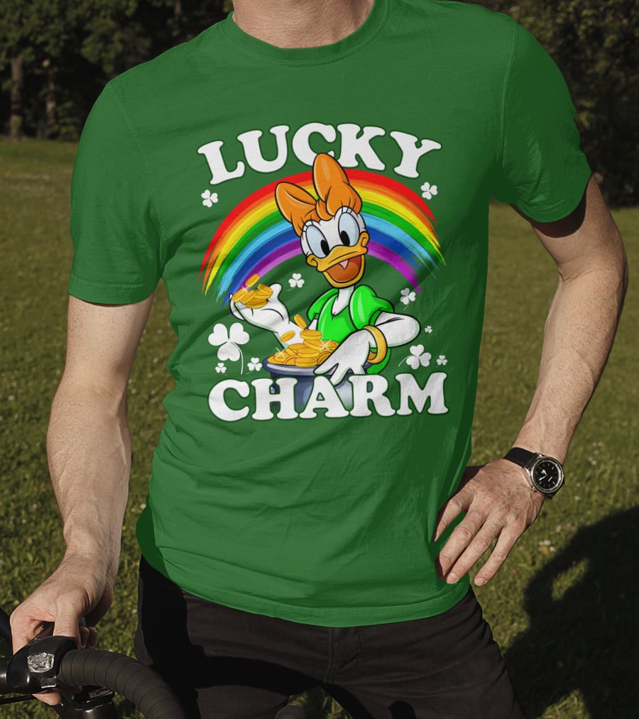 Lucky Charm Daisy Rainbow Gold Coins Shamrocks T-Shirt