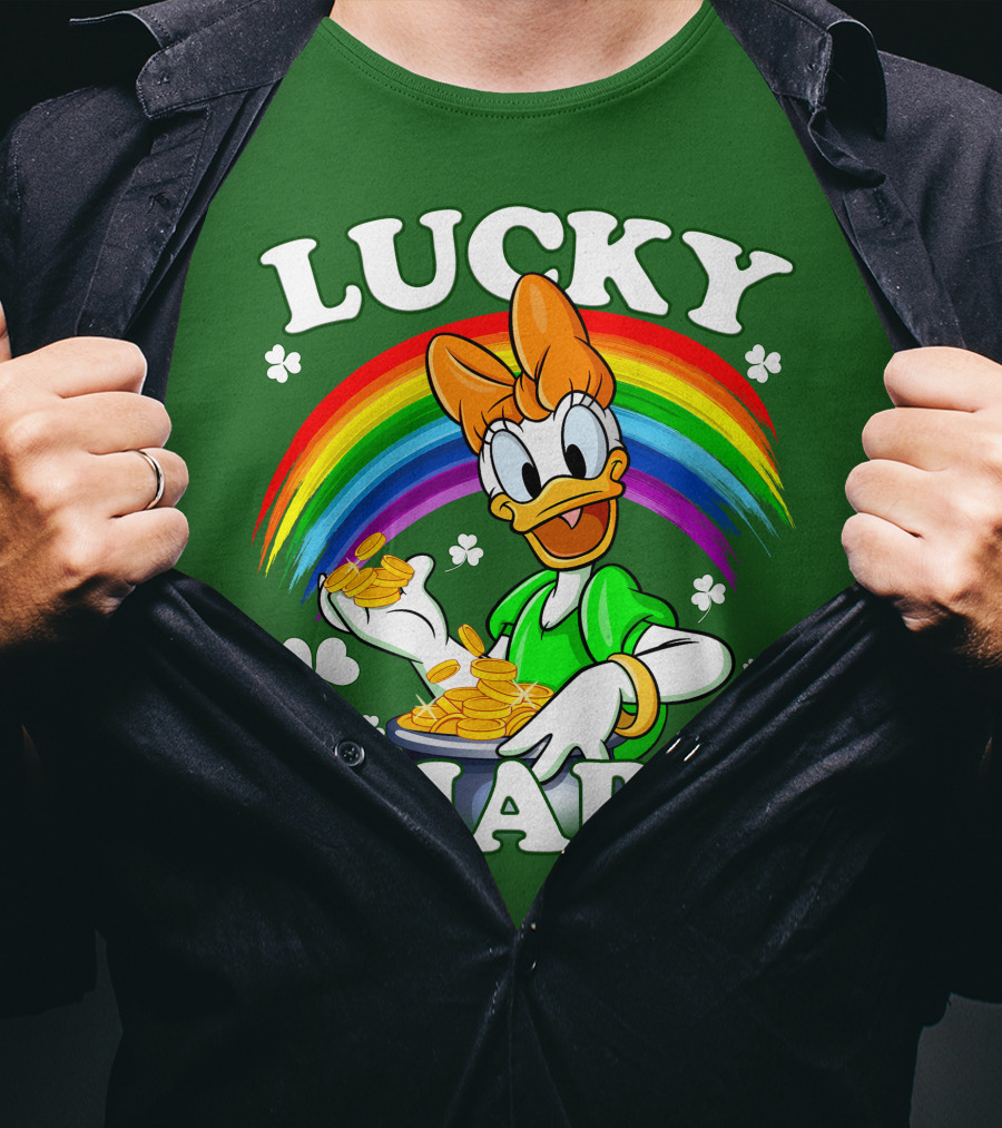 Lucky Charm Daisy Rainbow Gold Coins Shamrocks T-Shirt