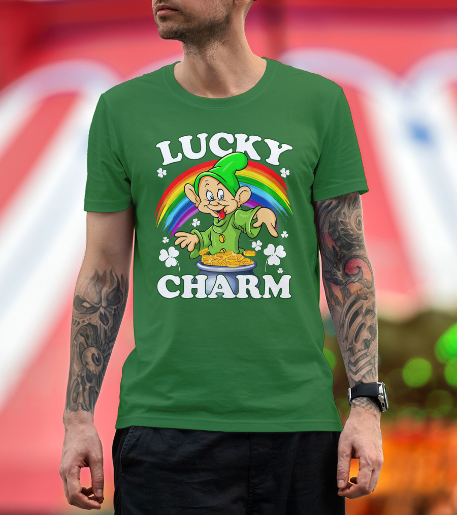 Lucky Charm Dopey Rainbow Gold Coins Shamrocks T-Shirt