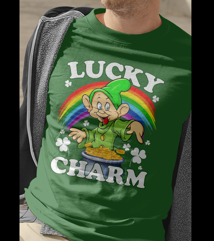 Lucky Charm Dopey Rainbow Gold Coins Shamrocks T-Shirt