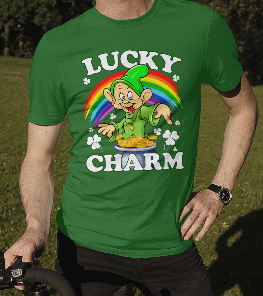 Lucky Charm Dopey Rainbow Gold Coins Shamrocks T-Shirt