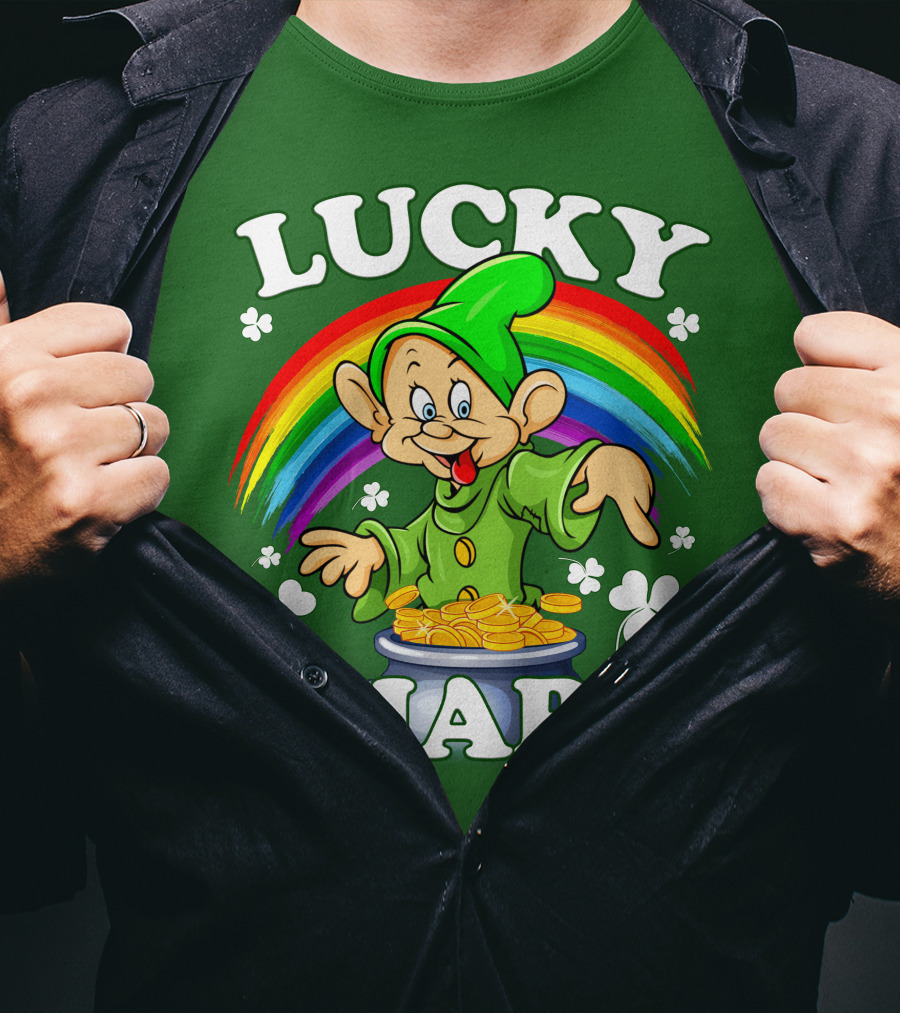 Lucky Charm Dopey Rainbow Gold Coins Shamrocks T-Shirt