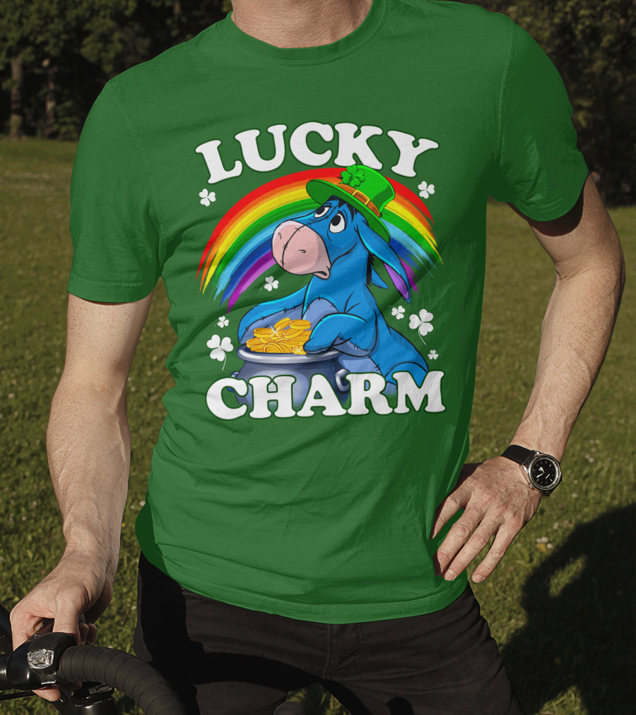 Lucky Charm Eeyore Rainbow St. Patrick's Day T-Shirt