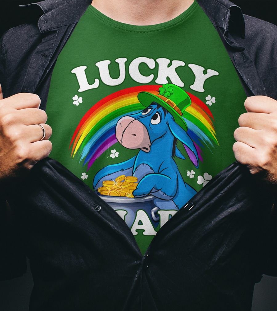 Lucky Charm Eeyore Rainbow St. Patrick's Day T-Shirt