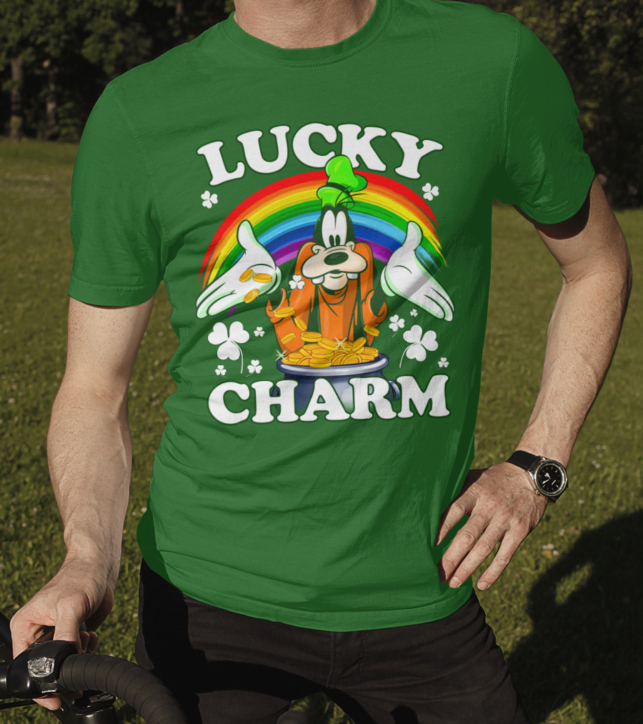 Lucky Charm Goofy Rainbow Gold Coins Shamrocks T-Shirt