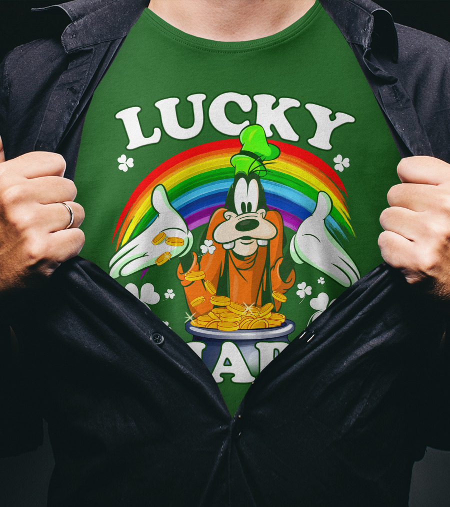 Lucky Charm Goofy Rainbow Gold Coins Shamrocks T-Shirt