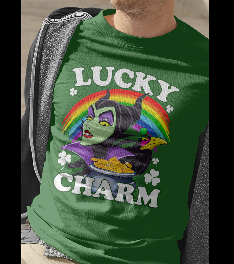 Lucky Charm Maleficent Rainbow Pot Of Gold T-Shirt