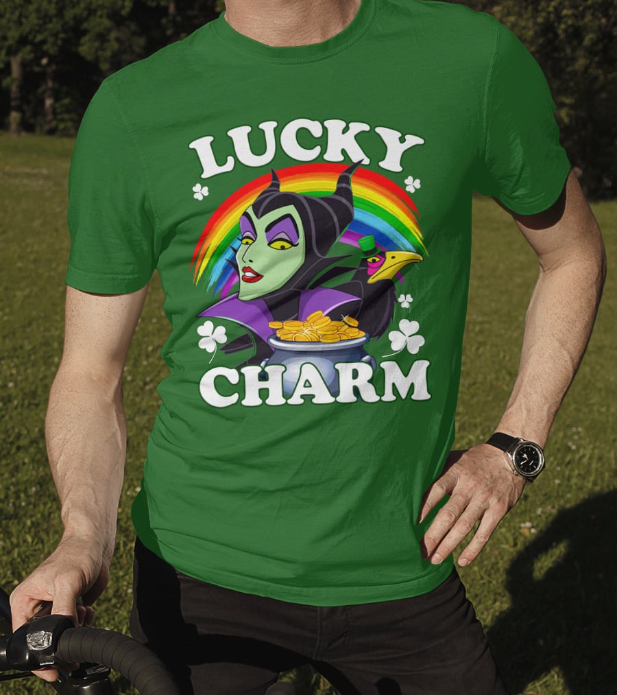 Lucky Charm Maleficent Rainbow Pot Of Gold T-Shirt