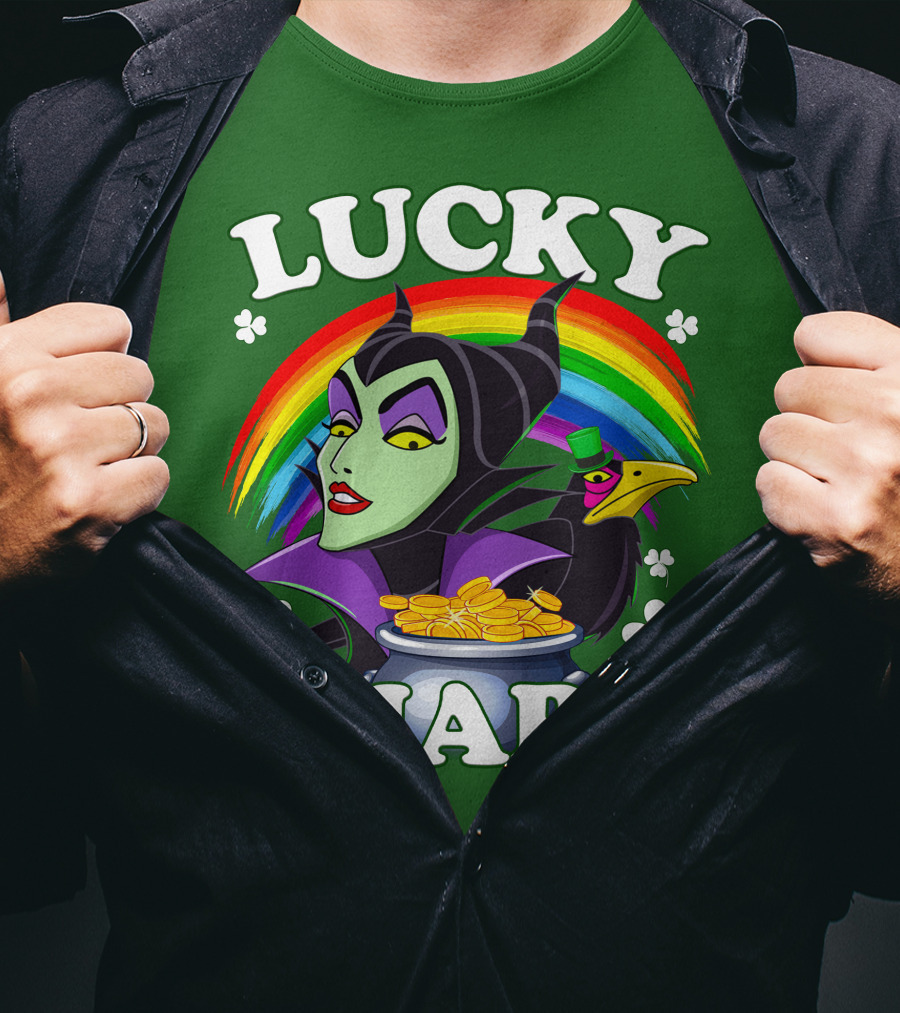 Lucky Charm Maleficent Rainbow Pot Of Gold T-Shirt