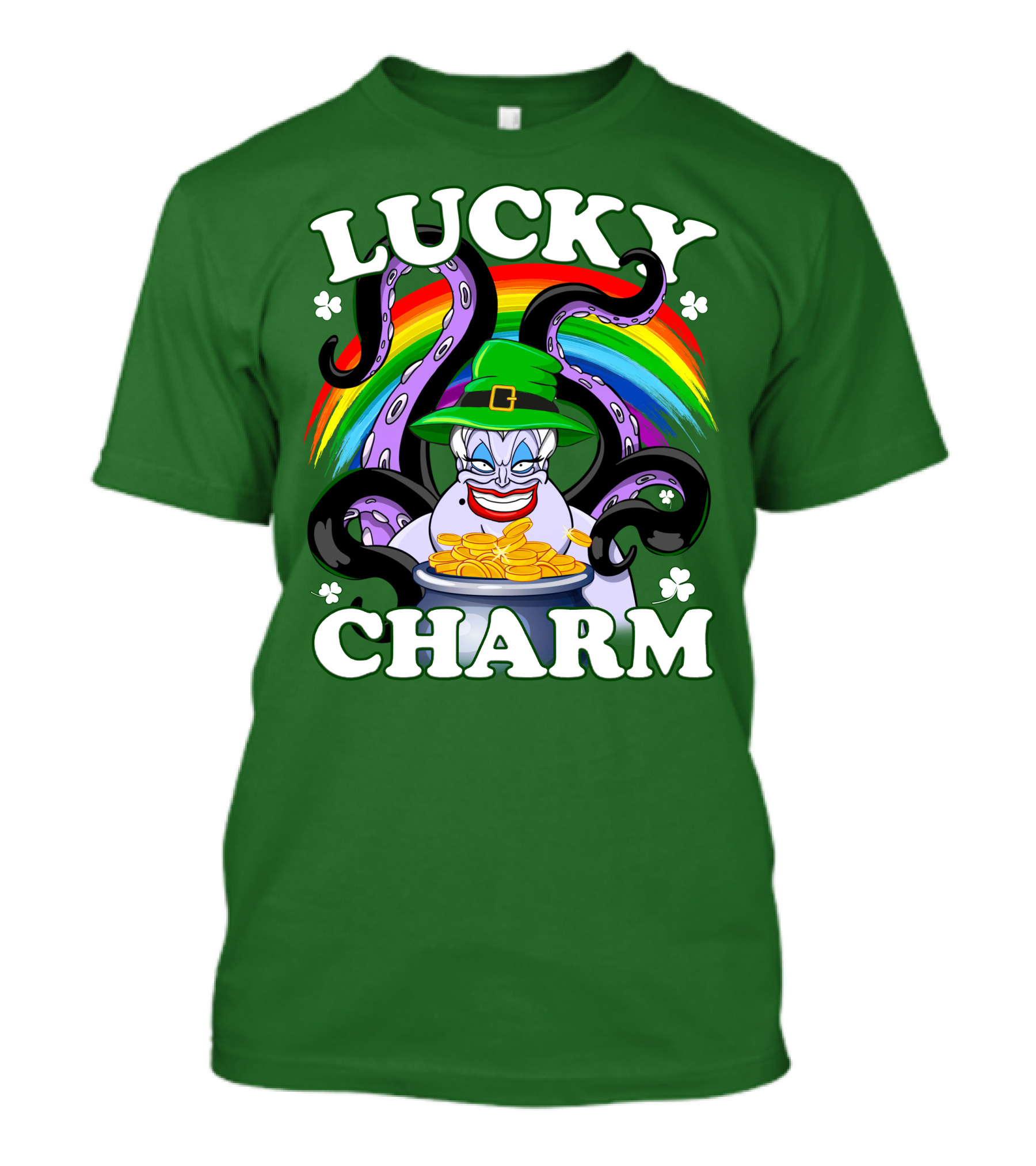 Lucky Charm Ursula Rainbow Coins Shamrocks T-Shirt