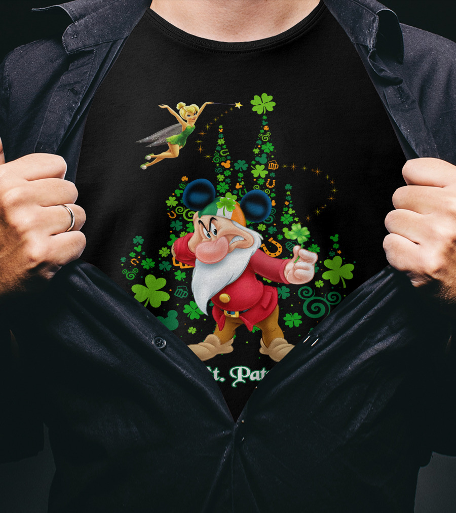 Happy St. Patrick's Day Grumpy Shamrock Castle T-Shirt