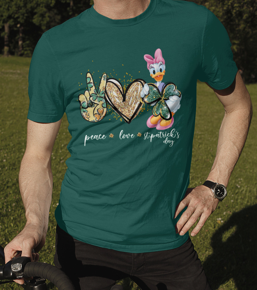 Peace Love St. Patrick's Day Daisy Duck Shamrock T-Shirt