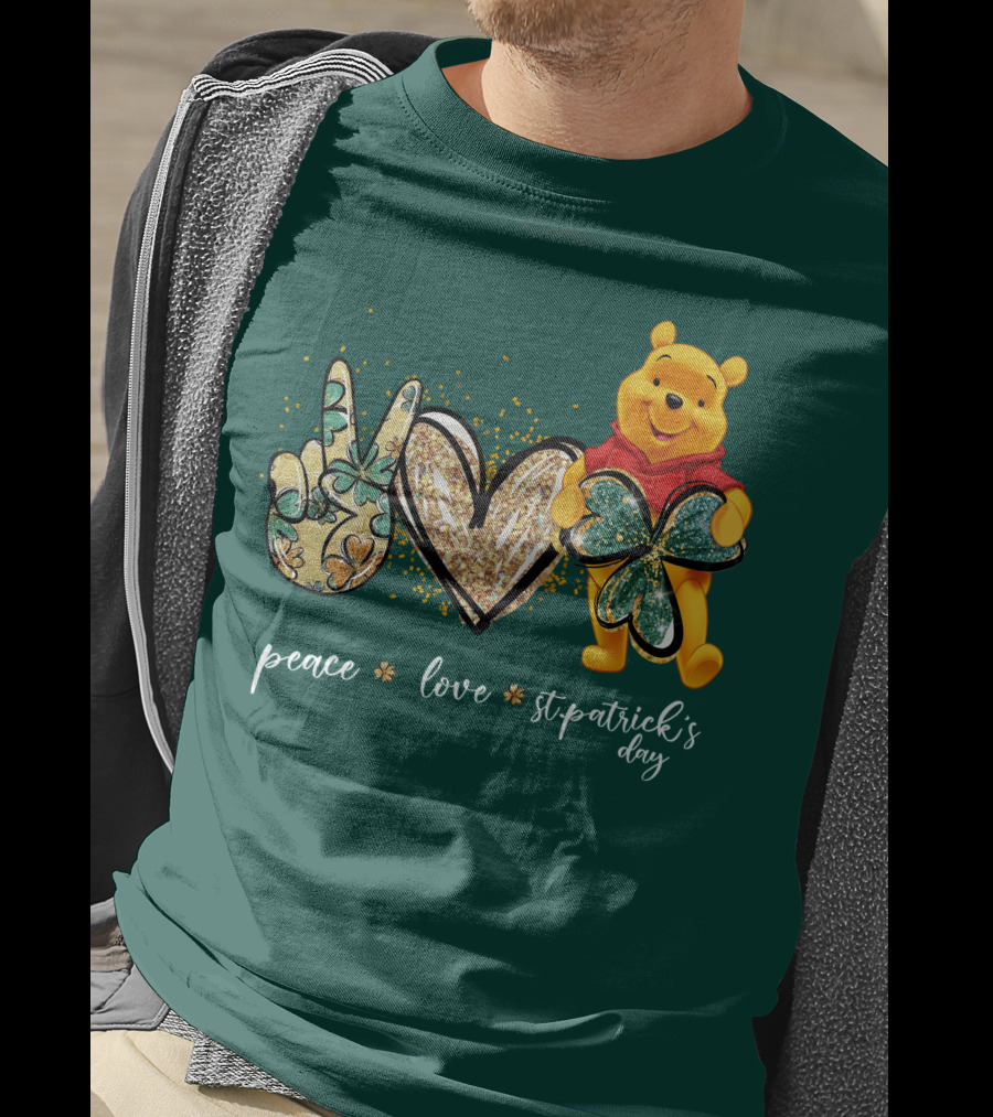 Peace Love St. Patrick's Day Pooh T-Shirt