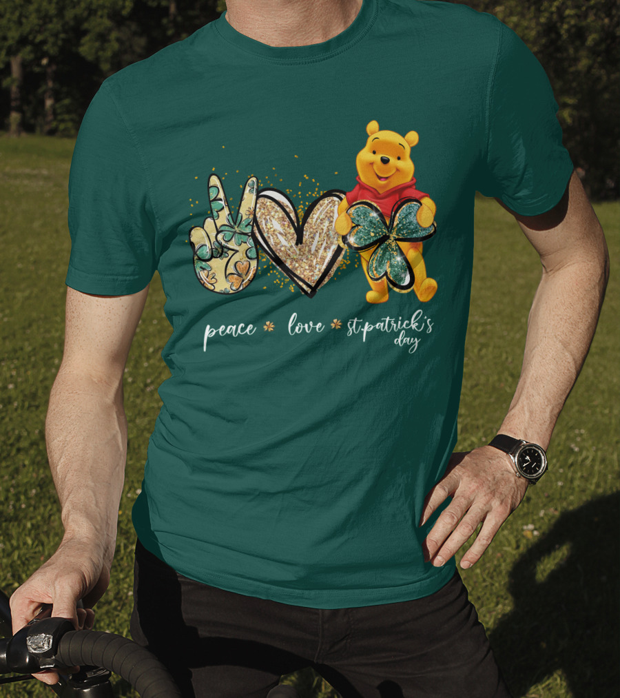 Peace Love St. Patrick's Day Pooh T-Shirt