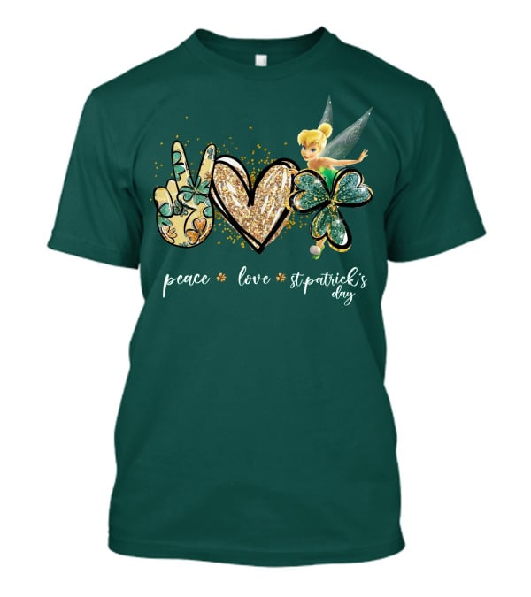 Peace Love St. Patrick's Day Tinkerbell T-Shirt