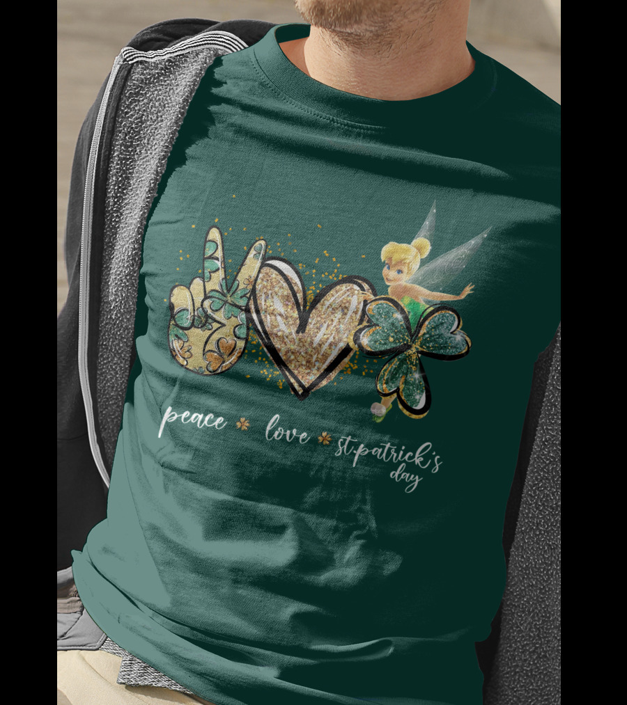 Peace Love St. Patrick's Day Tinkerbell T-Shirt