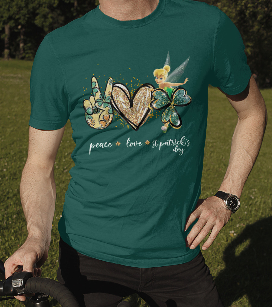 Peace Love St. Patrick's Day Tinkerbell T-Shirt