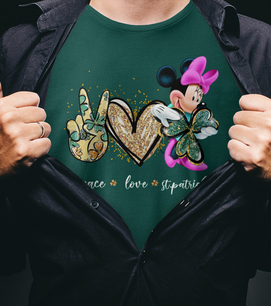 Peace Love St. Patrick's Day Minnie T-Shirt