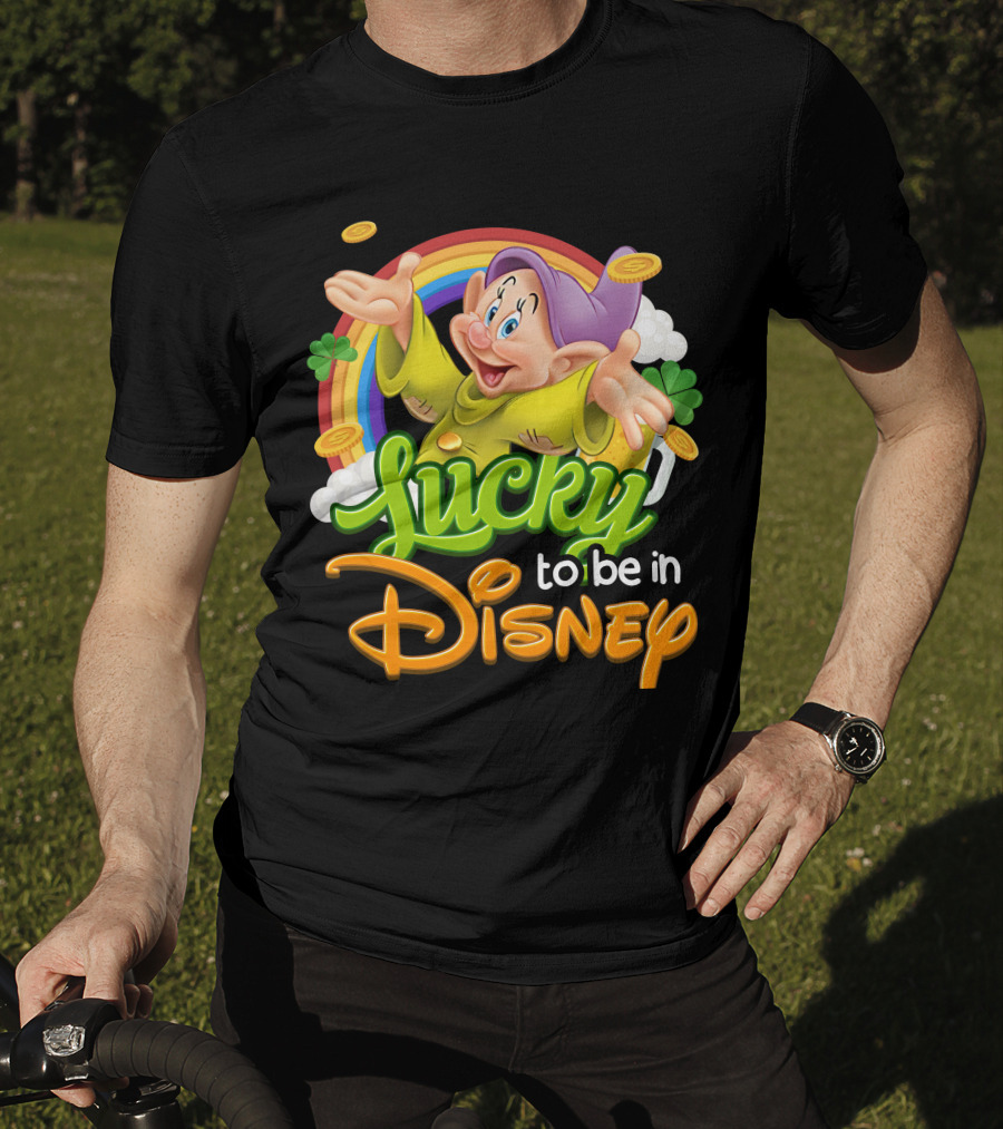 Lucky To Be In Disney Dopey Rainbow T-Shirt
