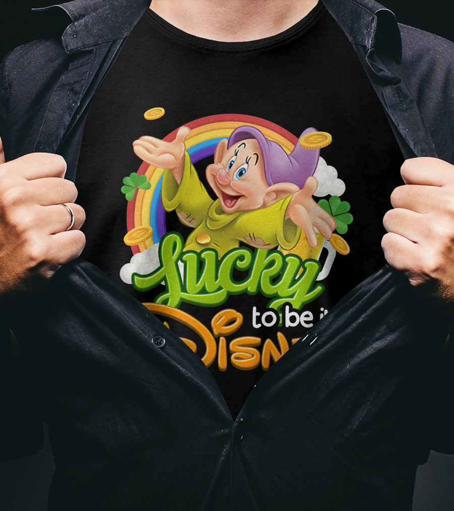 Lucky To Be In Disney Dopey Rainbow T-Shirt