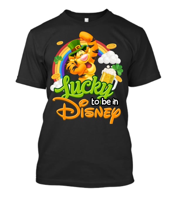 Lucky To Be In Disney Tigger Rainbow Clover St. Patrick's Celebration T-Shirt