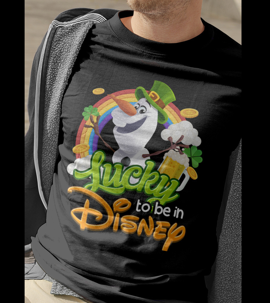 Lucky To Be In Disney Olaf St. Patrick's Day Rainbow Celebration T-Shirt