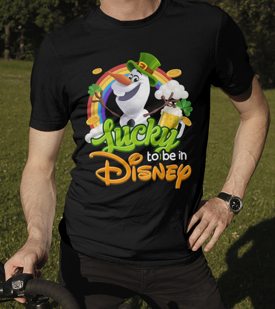 Lucky To Be In Disney Olaf St. Patrick's Day Rainbow Celebration T-Shirt