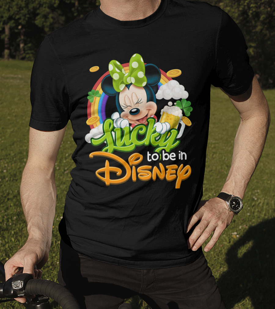 Lucky To Be In Disney Minnie Rainbow Coins T-Shirt
