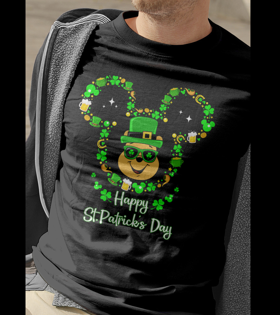 Happy St. Patrick's Day Pooh Mouse Ears T-Shirt