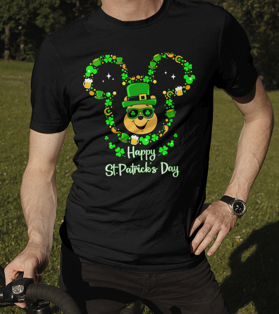 Happy St. Patrick's Day Pooh Mouse Ears T-Shirt