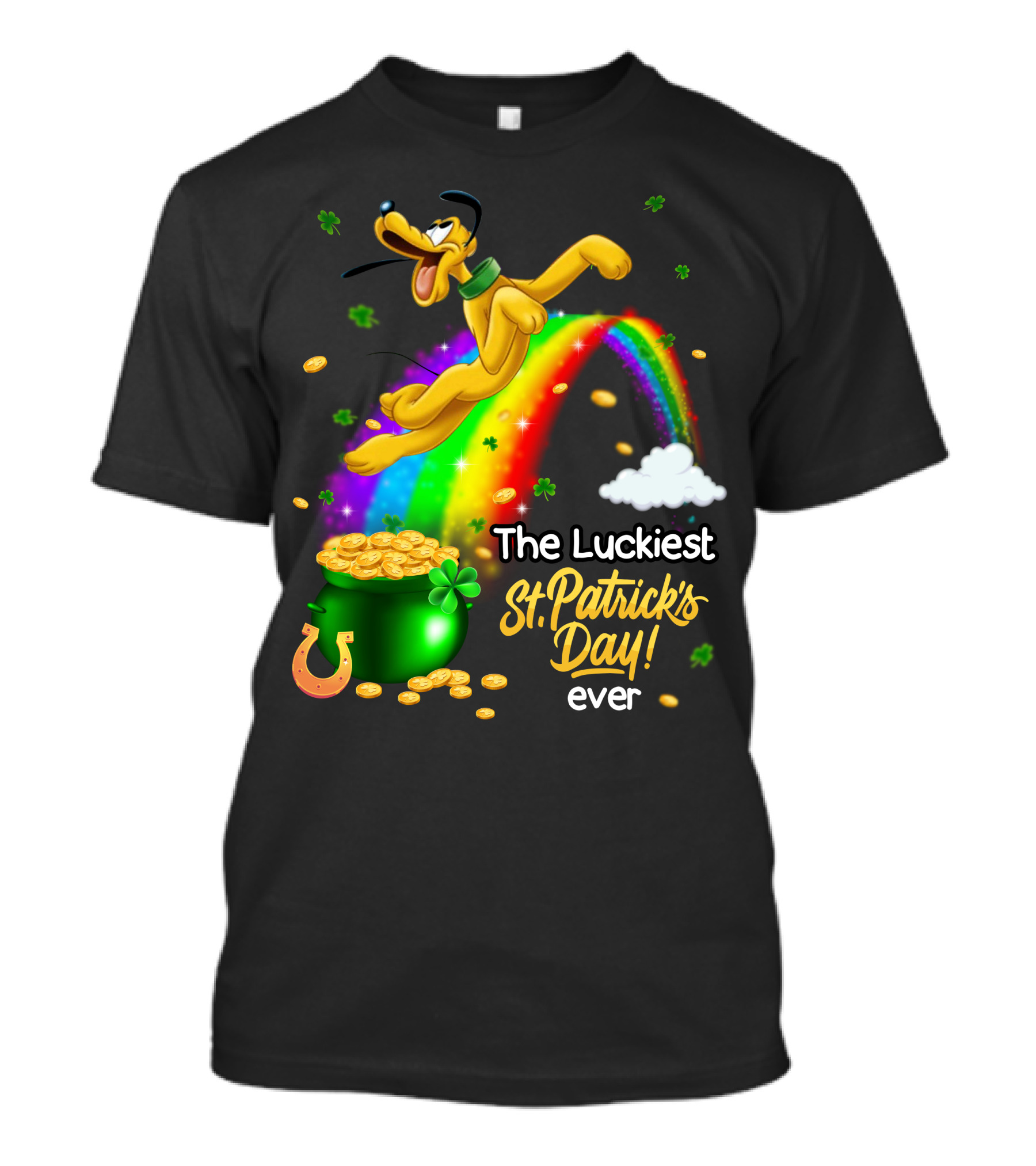 The Luckiest St. Patrick's Day Ever Pluto Rainbow Pot Of Gold T-Shirt