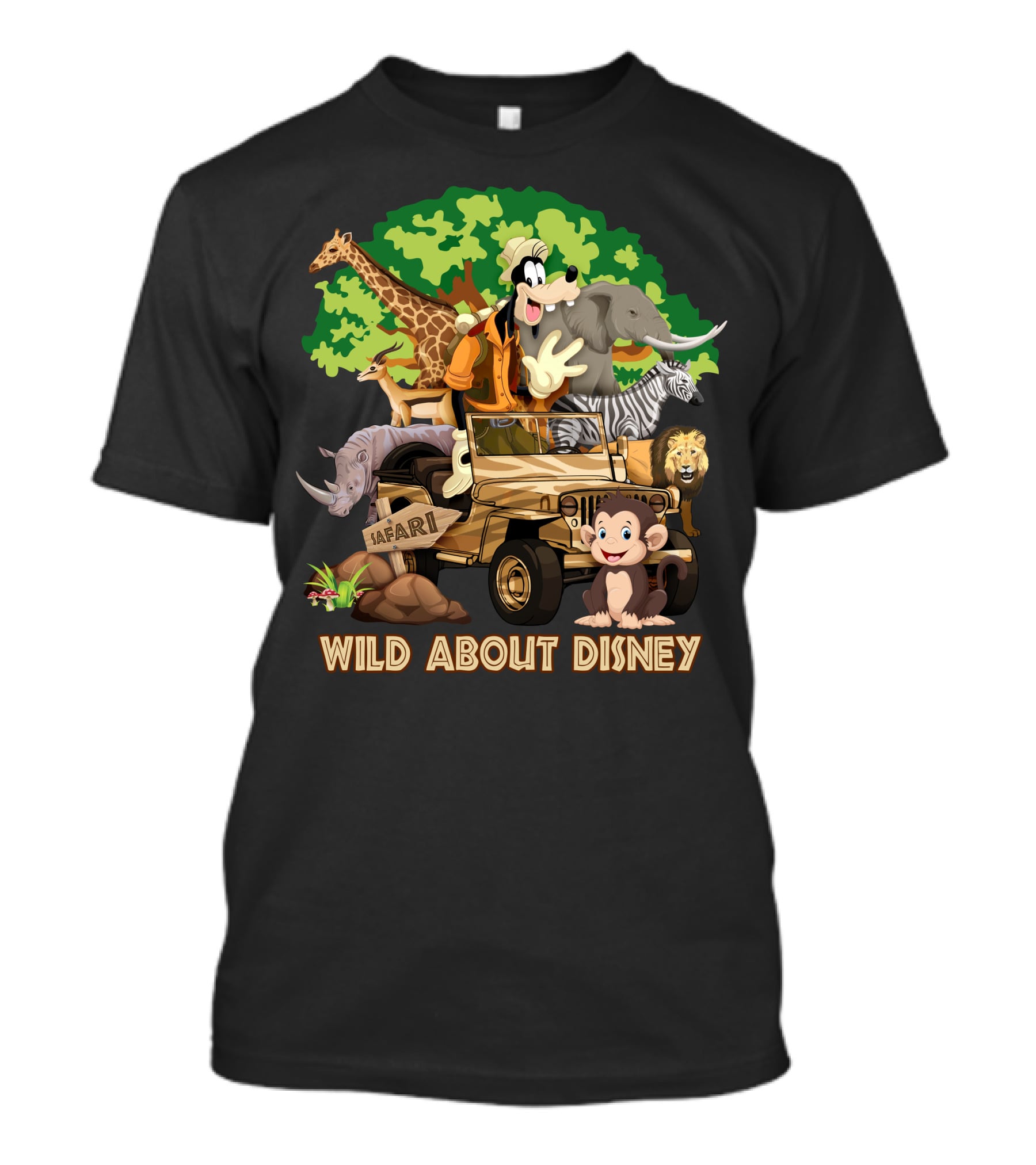 Wild About Disney Safari Goofy With Animals T-Shirt