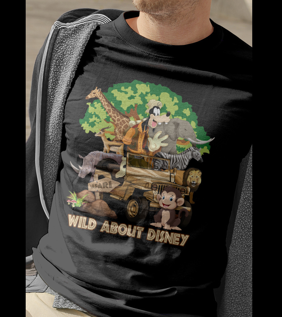 Wild About Disney Safari Goofy With Animals T-Shirt