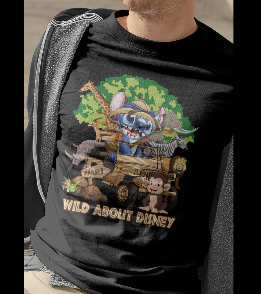 Wild About Disney Safari Stitch With Animals T-Shirt