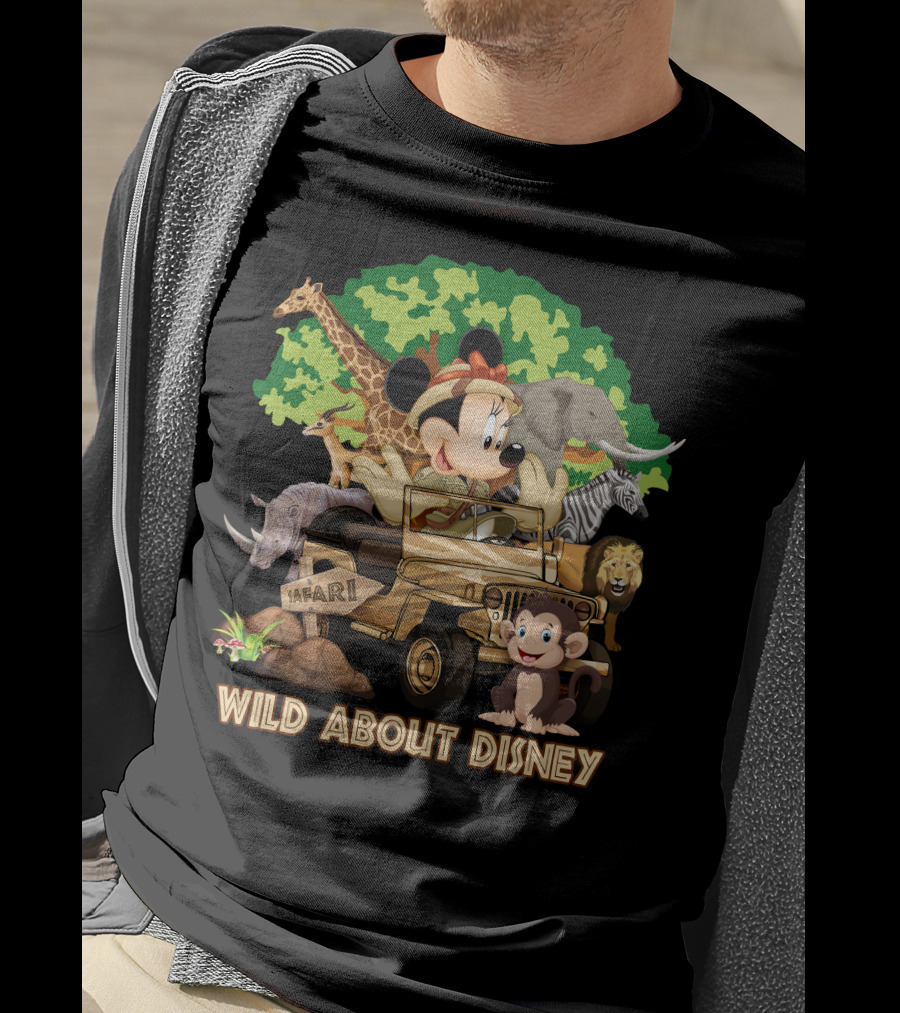 Wild About Disney Safari Minnie Mouse Jeep African Animals T-Shirt