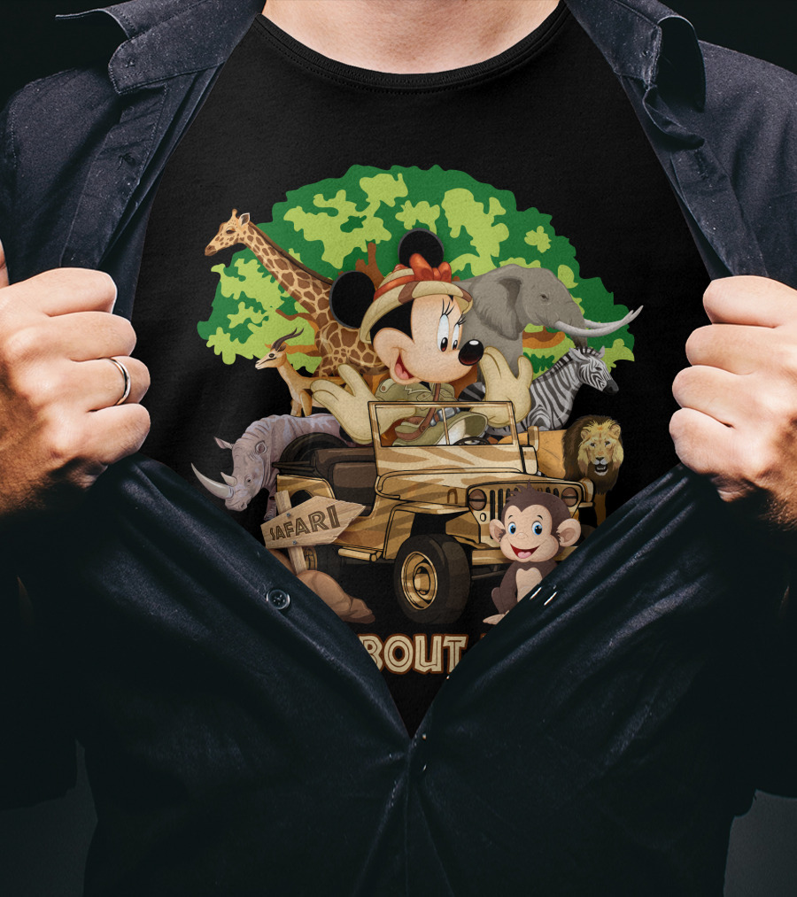 Wild About Disney Safari Minnie Mouse Jeep African Animals T-Shirt
