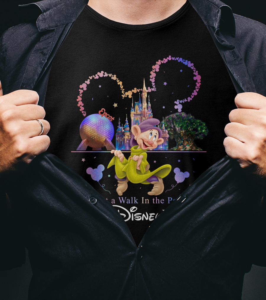 Walt Disney World Dopey Just A Walk In The Park Epcot Magic Kingdom T-Shirt
