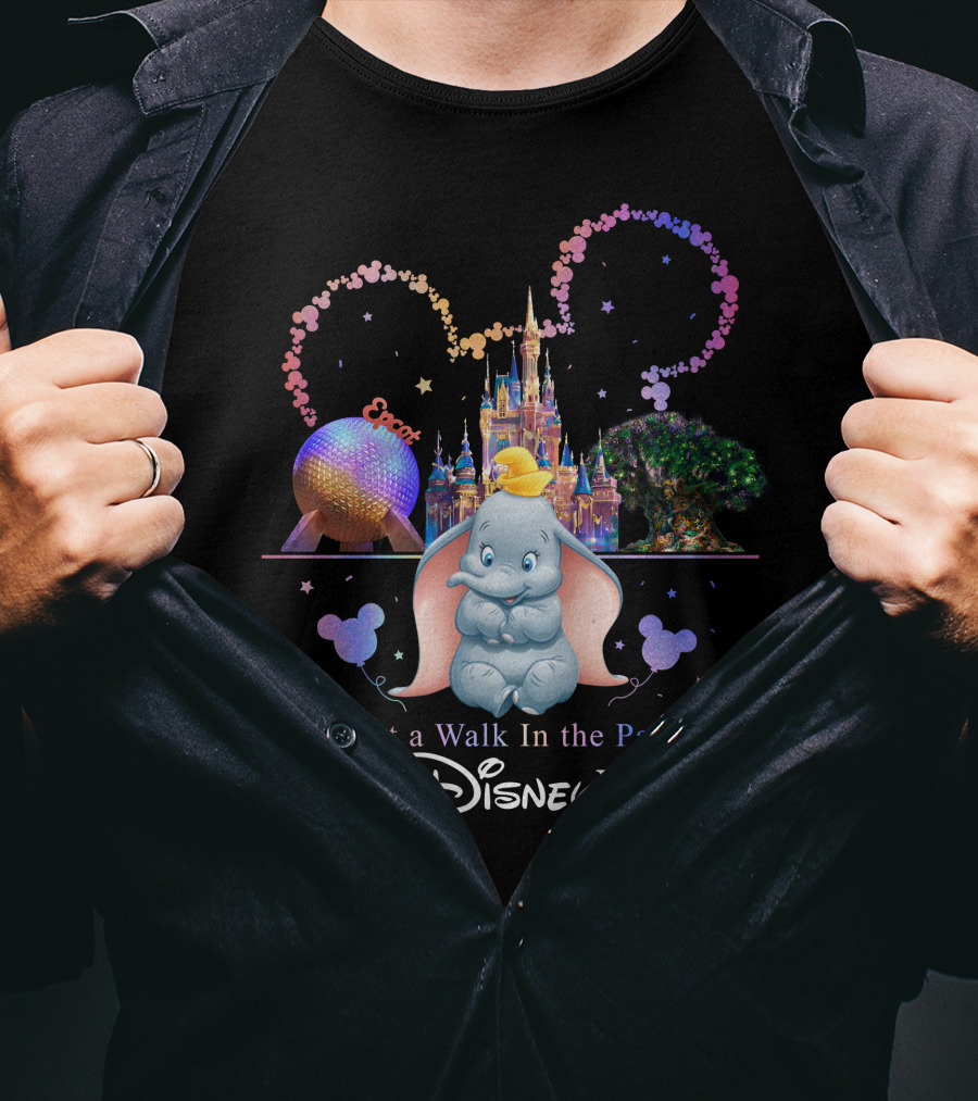 Dumbo Just A Walk In The Park Walt Disney World Epcot Magic Kingdom T-Shirt