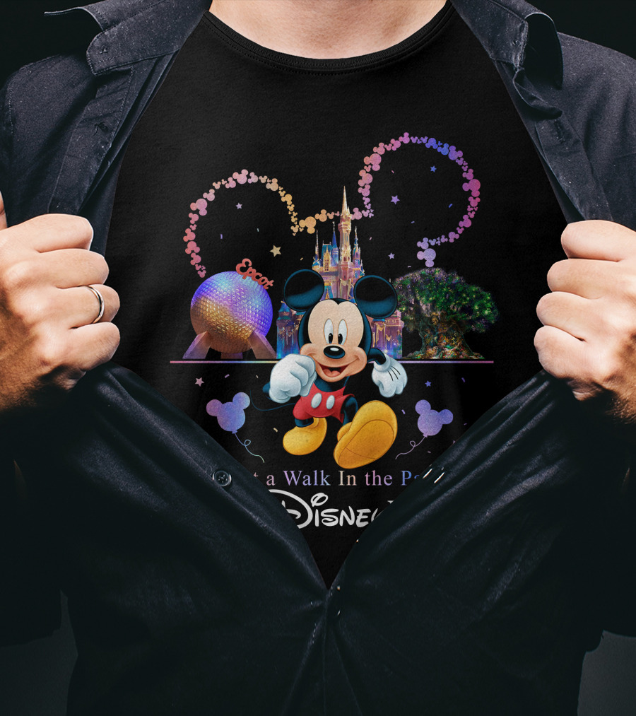 Just A Walk In The Park Walt Disney World Epcot Mickey Mouse T-Shirt