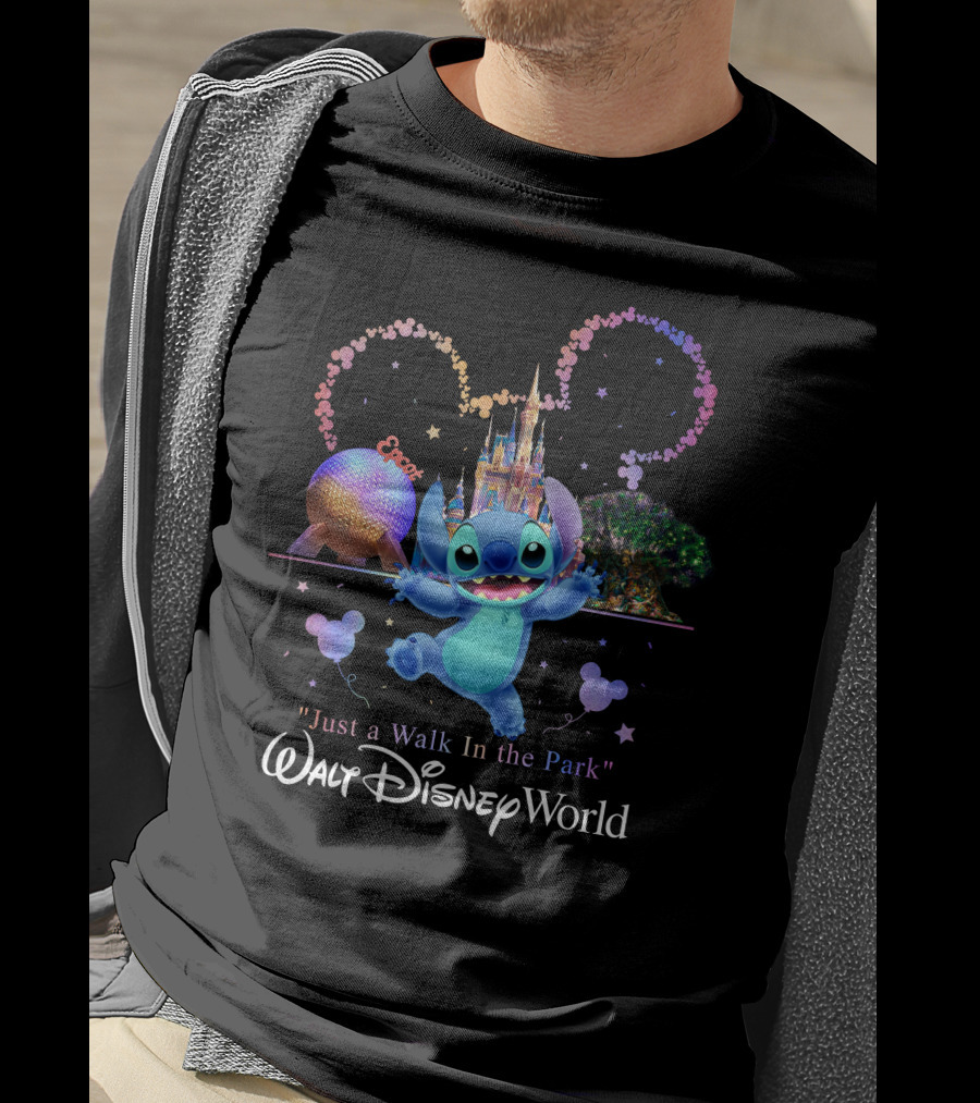 Stitch Just A Walk In The Park Epcot Walt Disney World T-Shirt