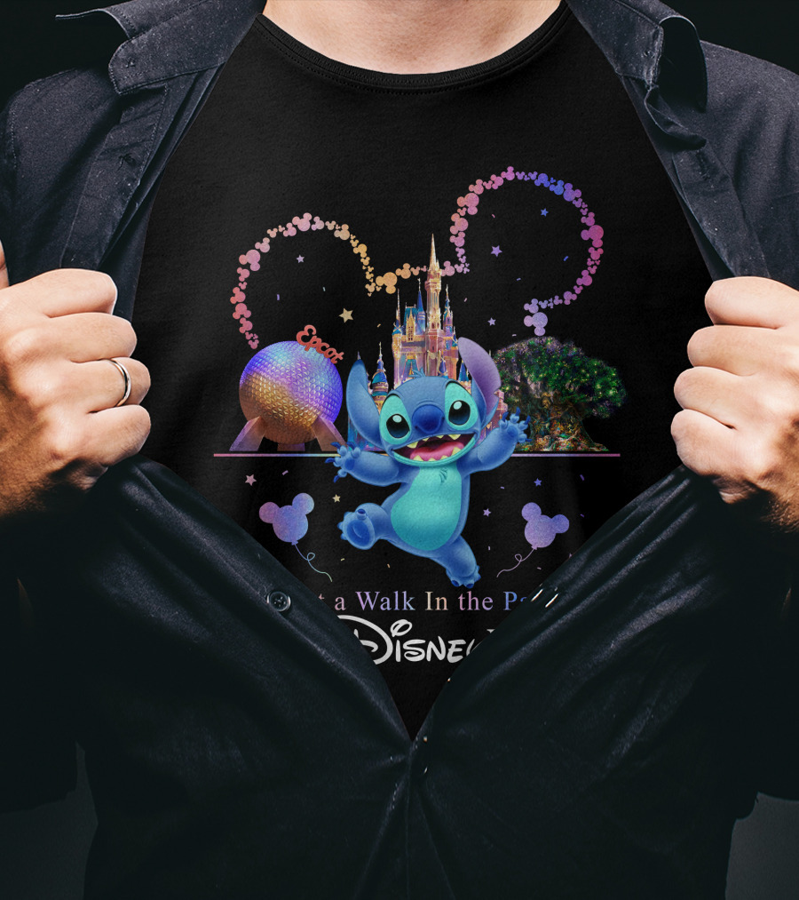Stitch Just A Walk In The Park Epcot Walt Disney World T-Shirt