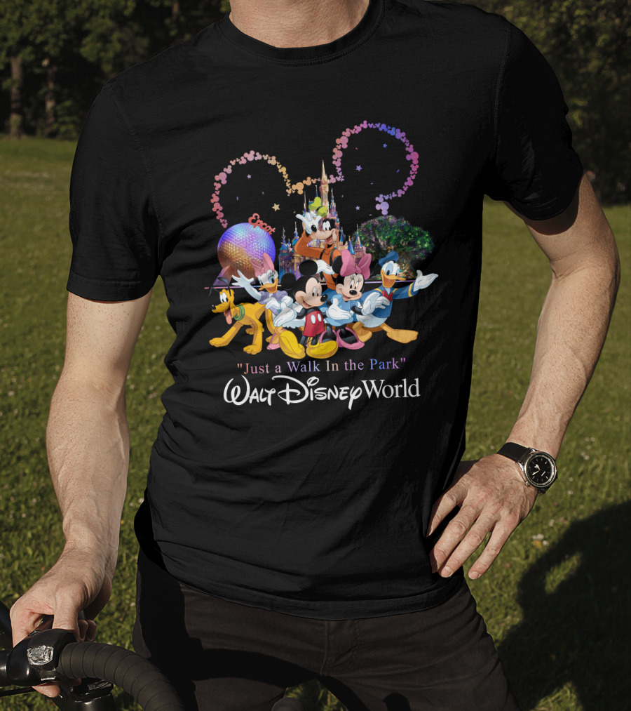 Just A Walk In The Park Walt Disney World EPCOT Mickey And Friends T-Shirt